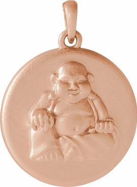 14K White Gold Buddha Pendant