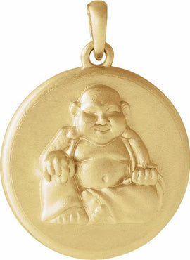 14K White Gold Buddha Pendant