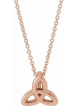 14K White Gold Celtic-Inspired Trinity Pendant