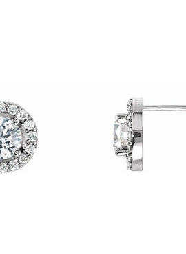14K Rose Gold 3/8 CTW Natural Diamond Halo-Style Earrings