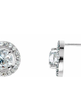 14K Rose Gold 3/8 CTW Natural Diamond Halo-Style Earrings