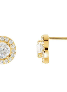 14K Rose Gold 3/8 CTW Natural Diamond Halo-Style Earrings