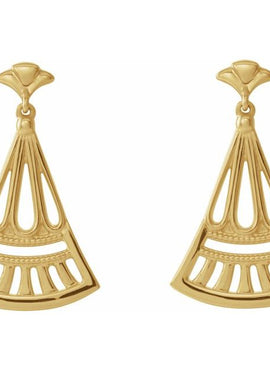 14K White Gold Vintage-Inspired Dangle Earrings