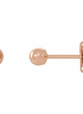 14K Rose Gold 4 mm Ball Earrings
