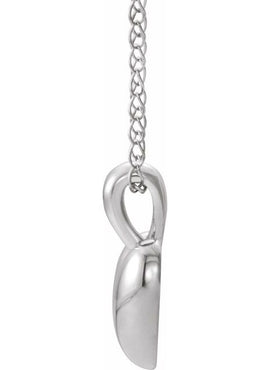 14K White Gold Youth Heart Pendant