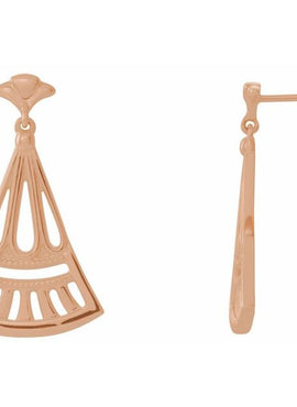 14K White Gold Vintage-Inspired Dangle Earrings
