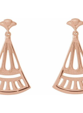 14K White Gold Vintage-Inspired Dangle Earrings