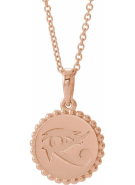 14K White Gold Eye of Horus Pendant