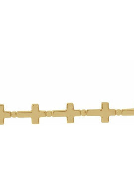 14K Yellow Gold Sideways Cross Bar 18
