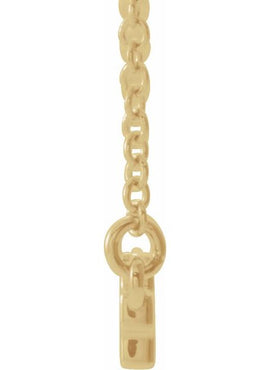 14K Yellow Gold Sideways Cross Bar 18