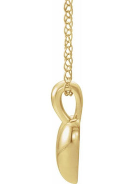 14K White Gold Youth Heart Pendant