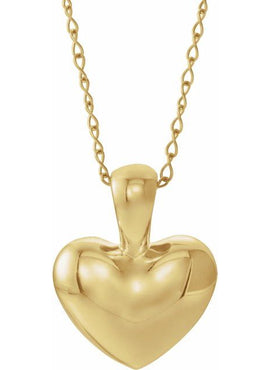 14K White Gold Youth Heart Pendant
