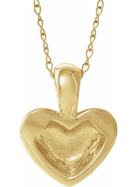 14K White Gold Youth Heart Pendant