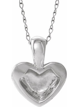 14K White Gold Youth Heart Pendant