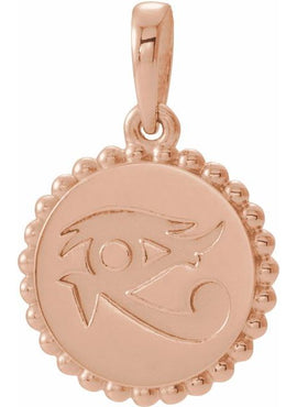 14K White Gold Eye of Horus Pendant