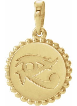 14K White Gold Eye of Horus Pendant