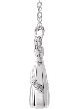 10K White Gold .03 CTW Natural Diamond Angel Ash Holder Pendant
