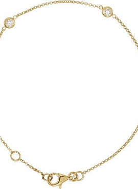 14K White Gold 1/6 CTW Natural Diamond Bezel-Set 3-Station 5 1/2-7