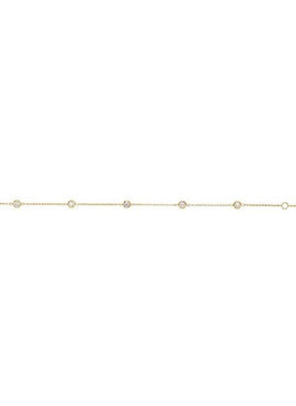 14K White Gold 1/4 CTW Natural Diamond Bezel-Set 5-Station 5 1/2-7