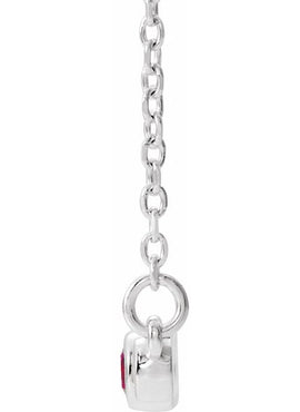 14K White Gold 1/5 CTW Natural Diamond Bezel-Set Bar 16-18