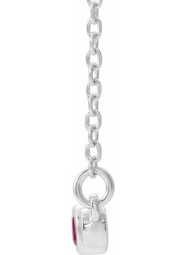 14K White Gold 1/5 CTW Natural Diamond Bezel-Set Bar 16-18