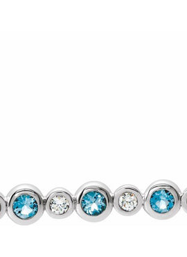 14K White Gold 1/5 CTW Natural Diamond Bezel-Set Bar 16-18