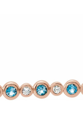 14K White Gold 1/5 CTW Natural Diamond Bezel-Set Bar 16-18