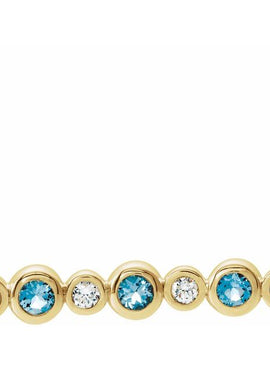 14K White Gold 1/5 CTW Natural Diamond Bezel-Set Bar 16-18