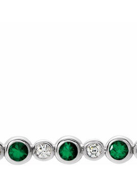 14K White Gold 1/5 CTW Natural Diamond Bezel-Set Bar 16-18
