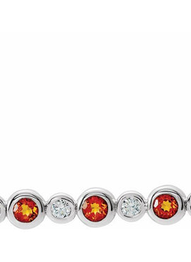 14K White Gold 1/5 CTW Natural Diamond Bezel-Set Bar 16-18