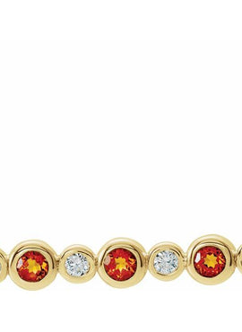 14K White Gold 1/5 CTW Natural Diamond Bezel-Set Bar 16-18