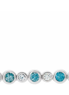 14K White Gold 1/5 CTW Natural Diamond Bezel-Set Bar 16-18
