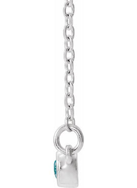 14K White Gold 1/5 CTW Natural Diamond Bezel-Set Bar 16-18