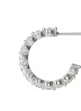 14K White Gold 1 3/8 CTW Natural Diamond 16.5 mm Hoop Earrings