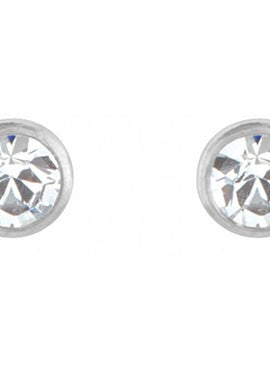 Titanium Imitation White Cubic Zirconia Inverness® Piercing Earrings