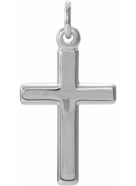14K White Gold Cross 18