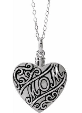 Sterling Silver Mom Heart Ash Holder 18