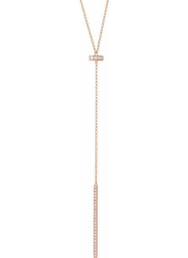 14K Yellow Gold 1/4 CTW Natural Diamond Bar 15-17