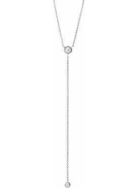 14K White Gold 1/5 CTW Natural Diamond Bar 15-17