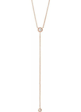 14K White Gold 1/5 CTW Natural Diamond Bar 15-17