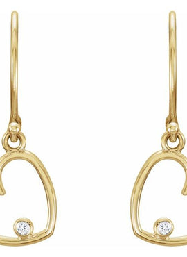 14K White Gold .03 CTW Natural Diamond Heart Earrings
