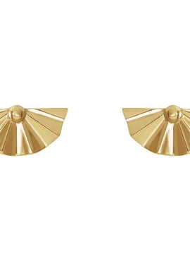 14K White Gold Geometric Earrings