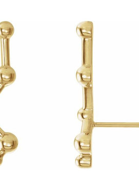 14K White Gold Constellation Ear Climbers