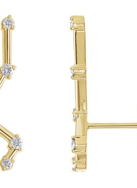 14K White Gold 1/10 CTW Natural Diamond Constellation Ear Climbers