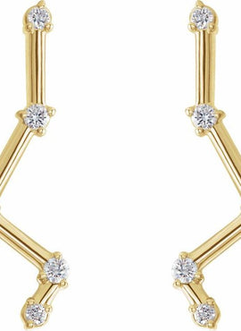 14K White Gold 1/10 CTW Natural Diamond Constellation Ear Climbers