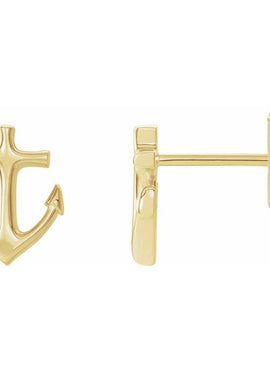 14K Rose Gold Anchor Earrings