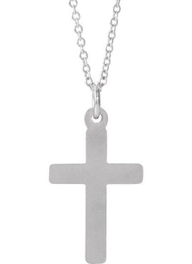 14K White Gold Cross 18