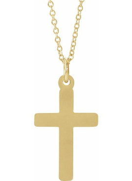 14K White Gold Cross 18