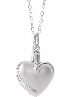 10K White Gold Heart Ash Holder Pendant
