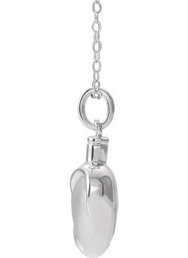 10K White Gold Heart Ash Holder Pendant